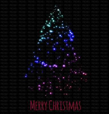 Christmas-tree-blue-bg-deco-animated - Δωρεάν κινούμενο GIF