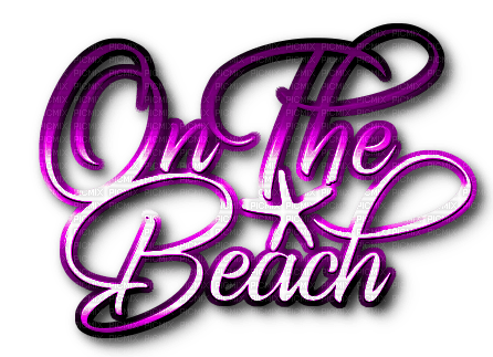 On The Beach.Text.Purple - By KittyKatLuv65 - Free PNG