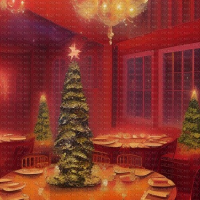 Red Christmas Party Hall - Free PNG
