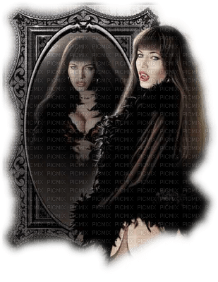 femme,gothique. miroir, Pelageya, 3D, fille - ücretsiz png