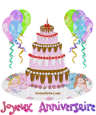 Joyeux anniversaire - Бесплатный анимированный гифка
