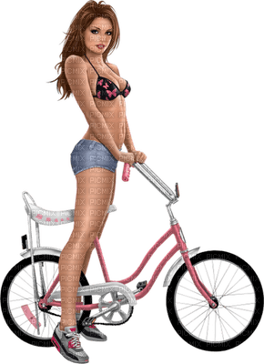 Kaz_Creations Woman Femme Bike Bicycle - 無料png