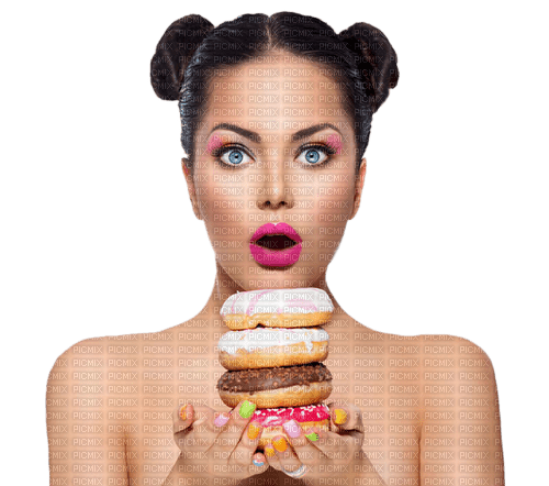 woman with donuts by nataliplus - ilmainen png