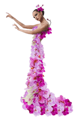 Kaz_Creations Woman Femme Flowers Pink - PNG gratuit