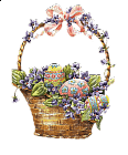 Kaz_Creations Easter Deco Eggs In Basket - zdarma png