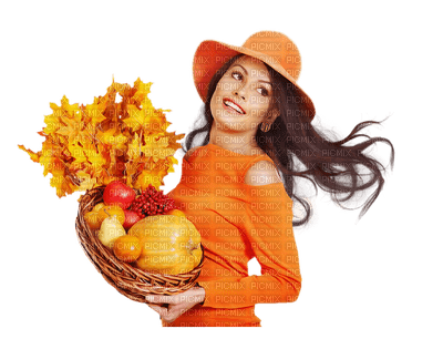 Femme orange - PNG gratuit