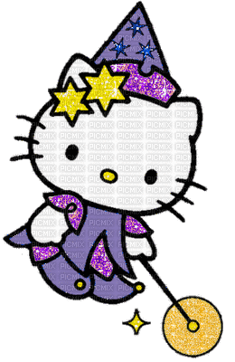 Hello kitty chapeau etoile violet Debutante, hello kitty , magicien , chat - PicMix