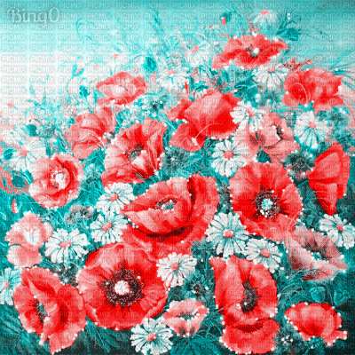 Y.A.M._Summer landscape background flowers - Zdarma animovaný GIF