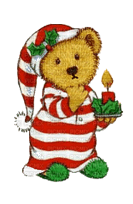 Good Night Christmas Bear - Бесплатни анимирани ГИФ