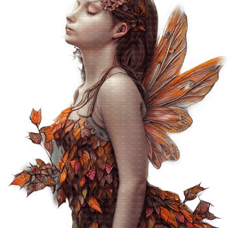 kikkapink autumn fairy girl - darmowe png
