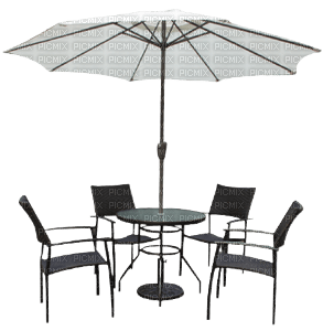strand möbler--parasoll-bord-stolar - png gratis