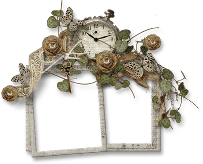 Vintage Frame Brown Clock - ilmainen png