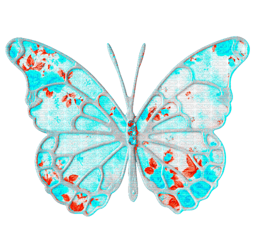 Vintage.Butterfly.Red.Blue - ilmainen png