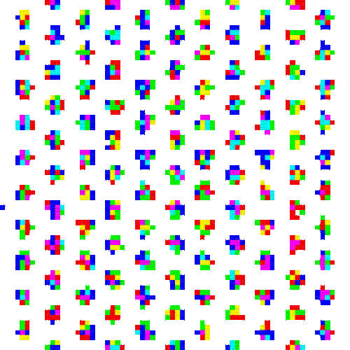 rainbow pixel dots - Animovaný GIF zadarmo