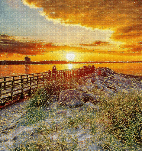 Rena See Strand Sonnenuntergang Landschaft Sun - GIF animado gratis