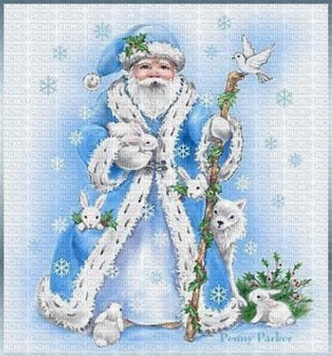 christmas-blue-Santa claus-tomte-blå - PNG gratuit