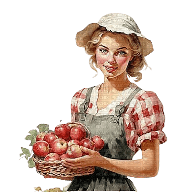 Apples.Girl.Fille.Pommes.Victoriabea - PNG gratuit