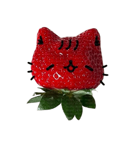 cute cat strawberry :3 - безплатен png