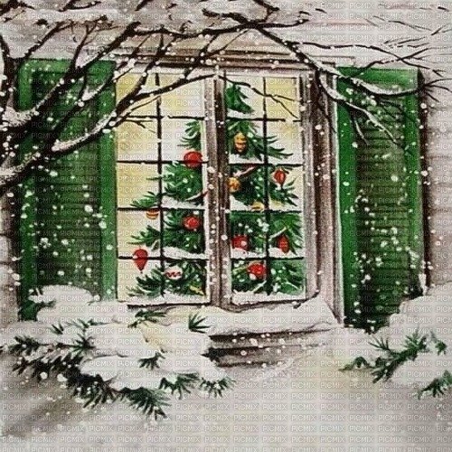 Weihnachten, Winter, Fenster, Hintergrund - zdarma png