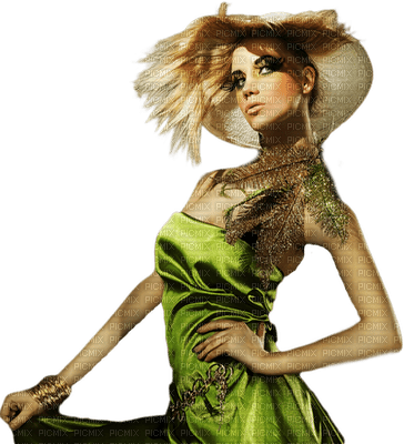 woman in green by nataliplus - Free PNG