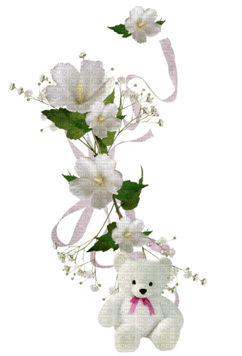 Teddy mit Blumen - бесплатно png