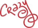 Kaz_Creations Deco Scrap Red Text Crazy - PNG gratuit