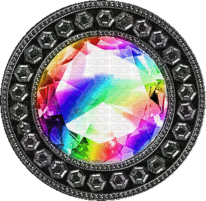 Animated.Gem.Jewel.Deco.Rainbow - By KittyKatLuv65 - Free animated GIF