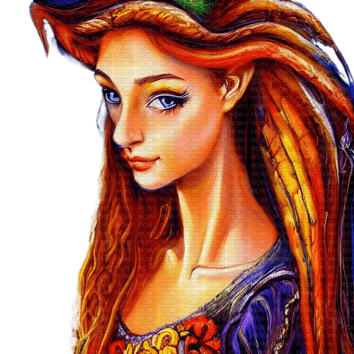 kikkapink autumn fantasy woman painting - ilmainen png