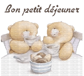 bon petit déjeuner - Безплатен анимиран GIF