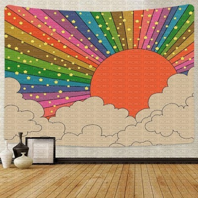Rainbow Wall Hanging Background - ücretsiz png