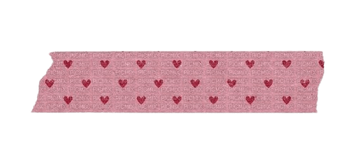 pink heart washi tape - Free PNG