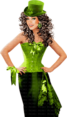 St. Patrick’s Day woman femme frau tube green human beauty - δωρεάν png