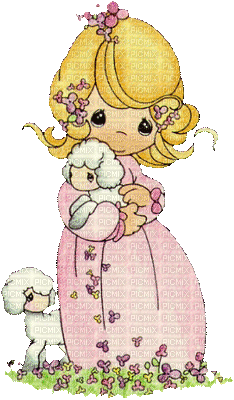 precious moments child lamb - Darmowy animowany GIF