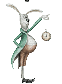 time changed bunny gif lapin changed heure - GIF animasi gratis
