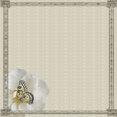 frame-bg-beige-flower-butterfly - png gratuito