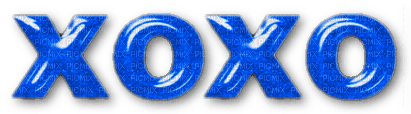 XOXO.Text.Blue - Free PNG