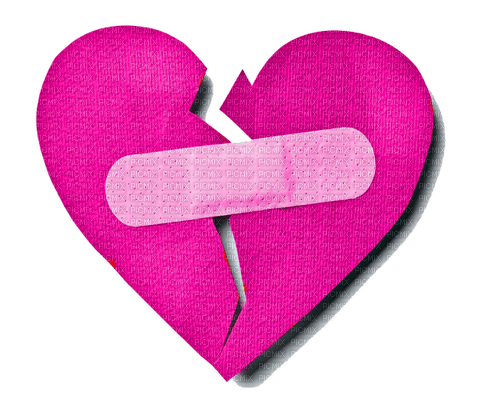 Pink Broken Heart - Free PNG