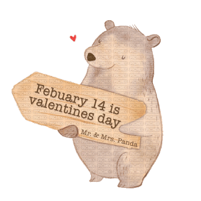 February 14.Valentine's day.Bear.Love.Victoriabea - Nemokamas animacinis gif
