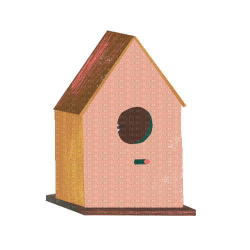 Vogelhäuschen mit Bewohner - 無料のアニメーション GIF
