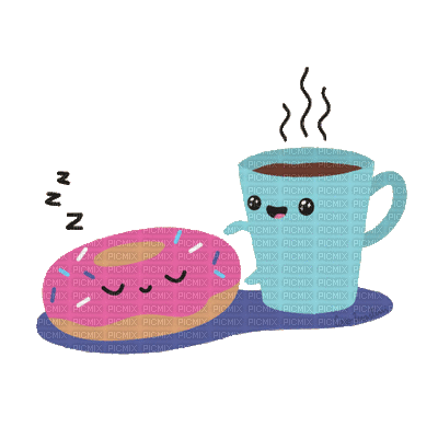 coffee kaffee cafe  cup tasse deco tube gif anime animated  animation donut gâteau gateau cake fun breakfast - Бесплатный анимированный гифка