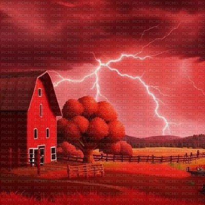 Stormy Red Barn - png ฟรี
