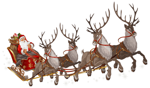 jultomte och renar-----Santa Claus and reindeer - Free PNG
