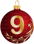 Kaz_Creations Numbers Christmas Bauble Ball 9 - png ฟรี