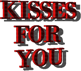 Kaz_Creations Colours  Animated Logo  Text Kisses For You - Free animated GIF