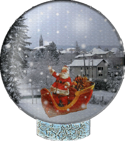 Santa Claus ,boule, noel,hiver,Orabel - 無料のアニメーション GIF