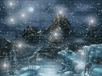 Noche nevando - GIF animate gratis