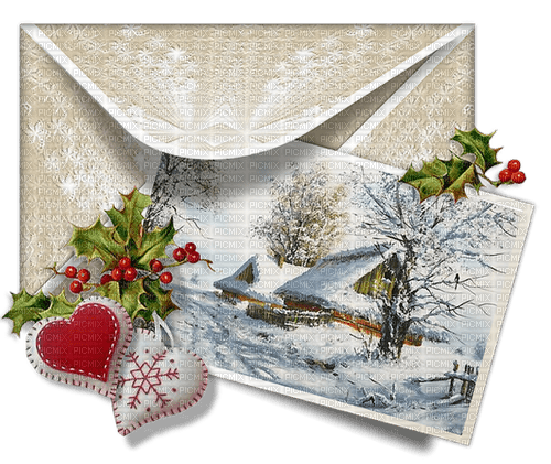kuvert--brev-envelopes--vinter-winter- - gratis png