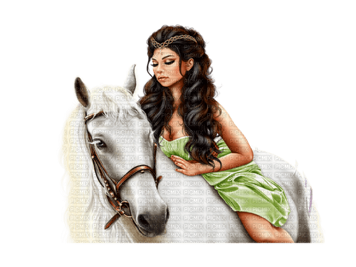 girl and horse, gif Adam64 - gratis png