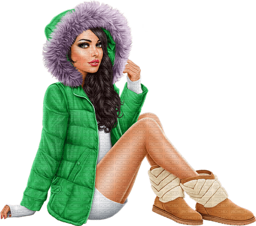 kikkapink woman fashion winter - 無料png