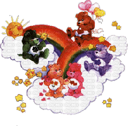 Care Bears friends and rainbows - Free animated GIF